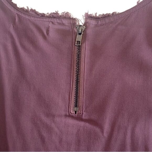 Altar'd State Eggplant Sleeveless Fringe Frayed Shift Dress Size Medium - Picture 5 of 11